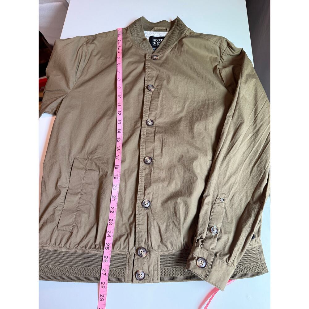 Scotch & Soda Women Organic Cotton Embroidered Bomber Jacket Size L Khaki Floral - Picture 11 of 13